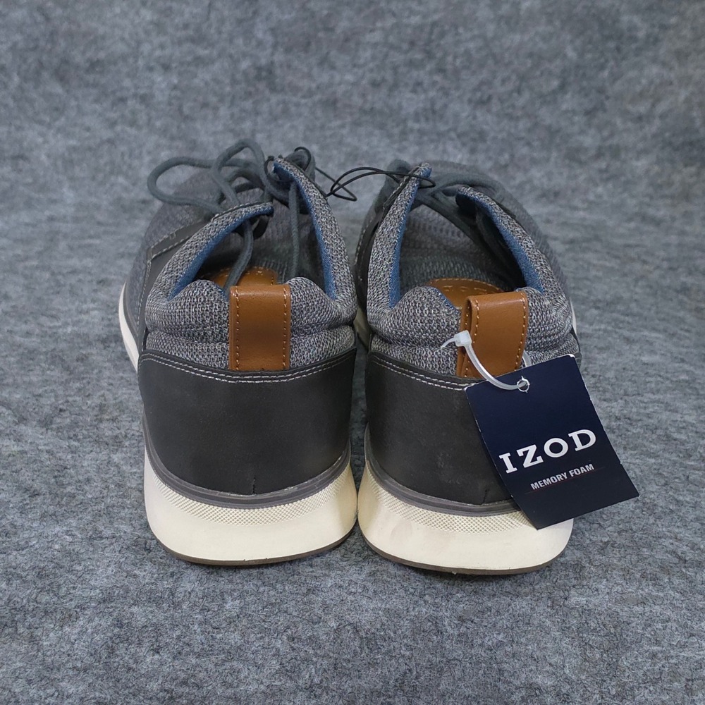 IZOD Kyler Mens Grey Knit Memory Foam Lace Up Sneakers Shoes 11 M - Picture 3 of 7